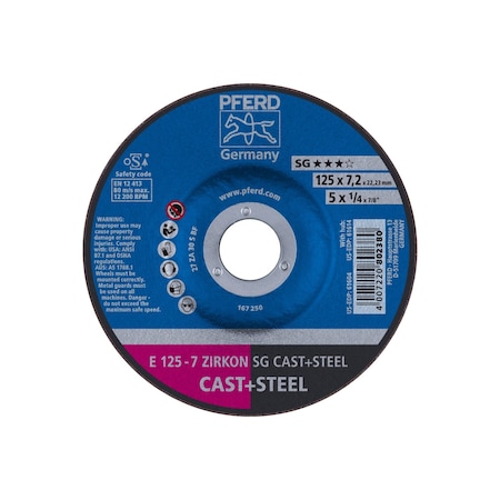 Pferd Grinding Wheel, 5" x 1/4 61604